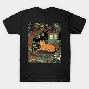 Cottagecore Aesthetic Cat Tranquility T-Shirt